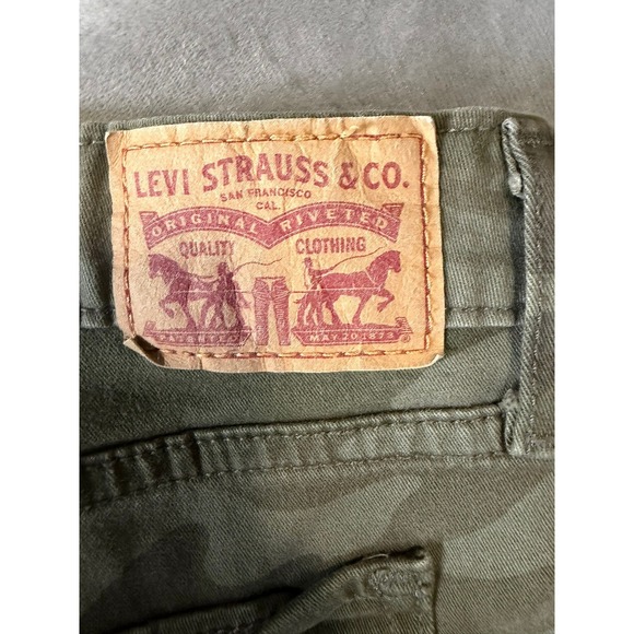 Levis 711 Skinny Ankle Jeans Camo Olive Green Camouflage Pants 31 - Picture 3 of 5